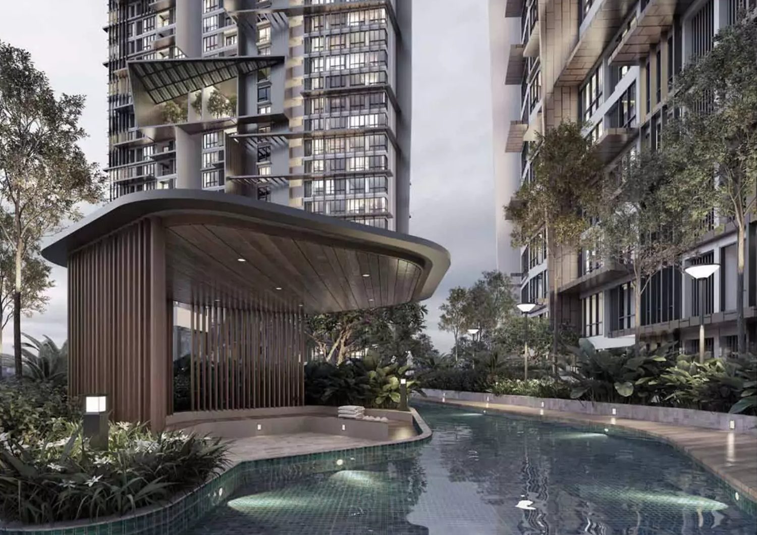Poolside pavilion